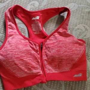 Avia sports bra zipper and it red
